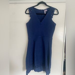 Navy Blue Cutout Party Guest Dresss
